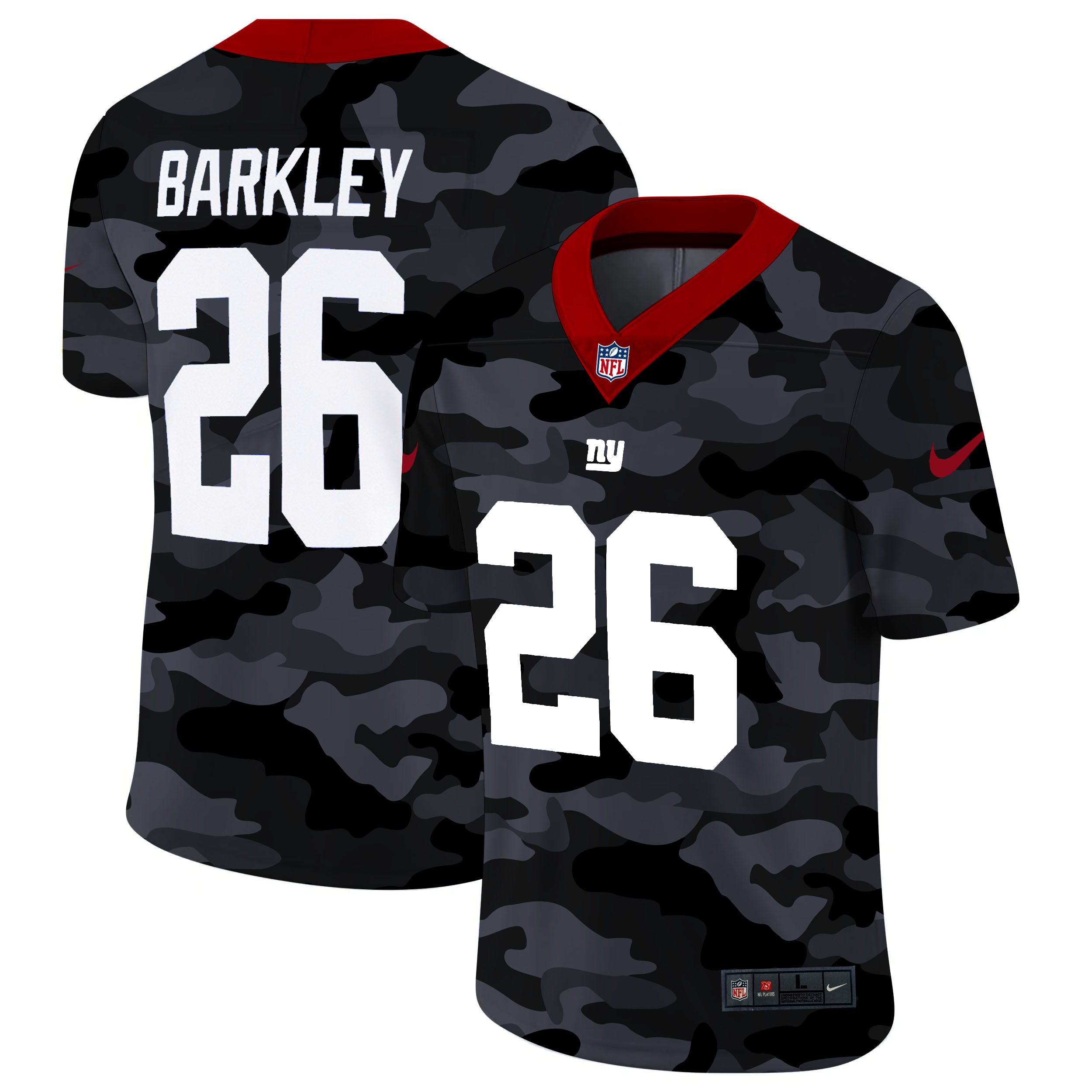 Men New York Giants #26 Barkley 2020 Nike Camo Salute to Service Limited NFL Jerseys